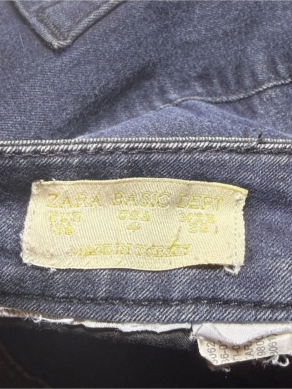 Zara Vintage Rare Basic Deluxe Denim Department Blue Dark Wash Jeans Size US 4